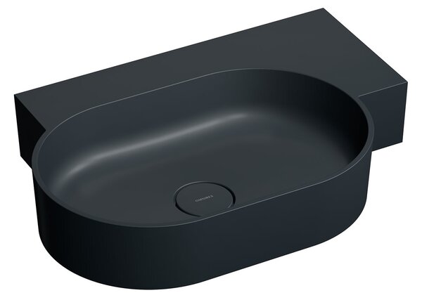Omnires Ovo M+ umyvadlo 64x44 cm rohové klasický-na pult černá matný OVO645UWPBLV