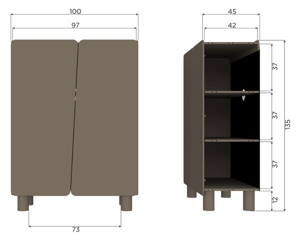 -25 % Dny MOMENTI– WOOOD Světle hnědá dřevěná komoda Root 100 x 45 cm