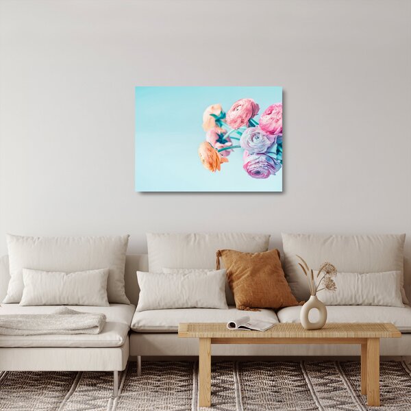 Skleněný obraz - Květiny ve váze (70x50 cm)