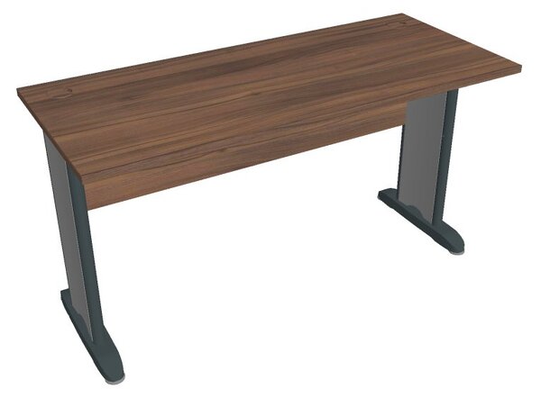 Stůl pracovní rovný 140 cm hl. 60 cm - Hobis Cross CE 1400 Dekor stolové desky: ořech, Dekor lamino podnože: ořech, Barva nohou: černá