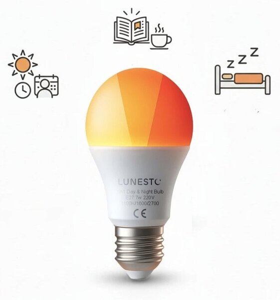 Lunesto 3v1 Day & Night LED žárovka E27