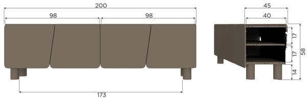 -25 % Dny MOMENTI– WOOOD Světle hnědý dřevěný TV stolek Root 200 x 45 cm