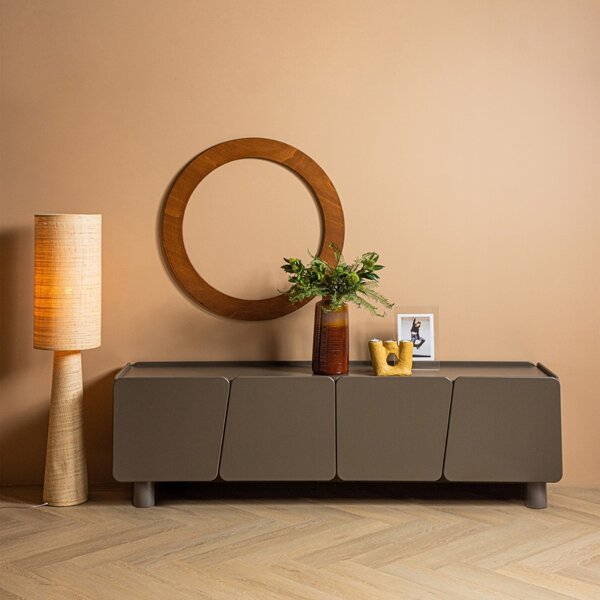 -25 % Dny MOMENTI– WOOOD Světle hnědý dřevěný TV stolek Root 200 x 45 cm