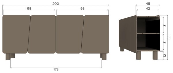 -25 % Dny MOMENTI– WOOOD Světle hnědá dřevěná komoda Root 200 x 45 cm