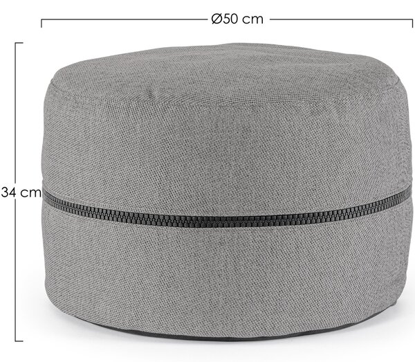 -25 % Dny MOMENTI– Bizzotto Šedý zahradní puf Gulizar Ø 50 cm