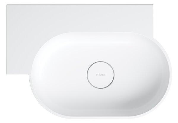 Omnires Ovo M+ umyvadlo 55x38 cm oválné na pult bílá matný OVO555UWLBM
