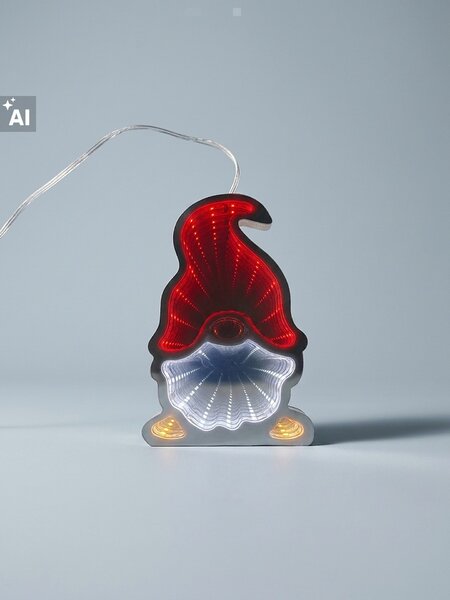 Sinsay - Vánoční LED dekorace ve tvaru skřítka s efektem nekonečného zrcadla - červená