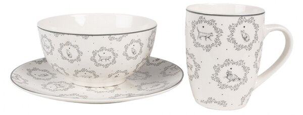 Porcelánový hrnek s motivem kočiček Lovely Grey Cats – 325 ml