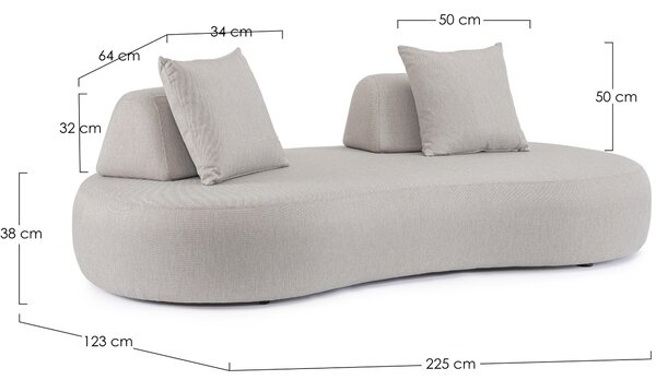 -25 % Dny MOMENTI– Bizzotto Světle šedá zahradní pohovka Cooper 225 cm