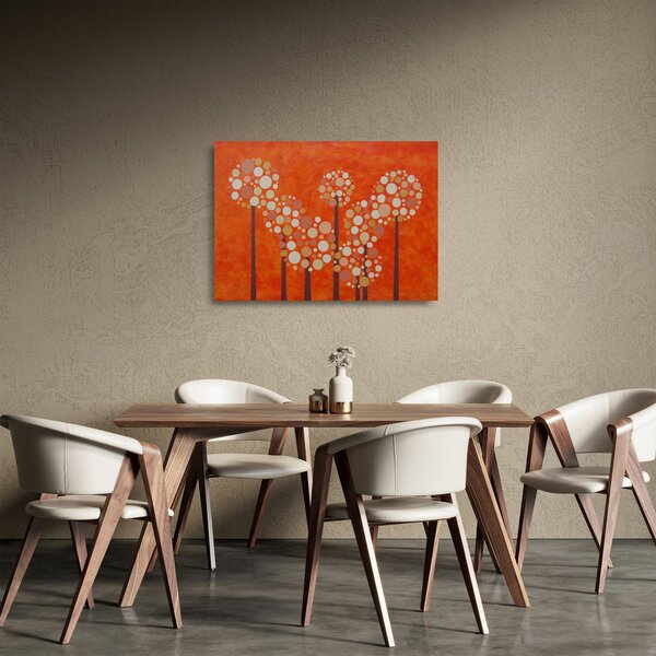 Skleněný obraz - Oranžový les (70x50 cm)