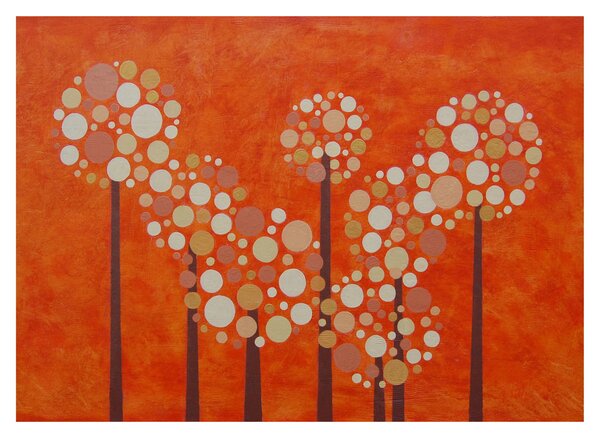 Skleněný obraz - Oranžový les (70x50 cm)