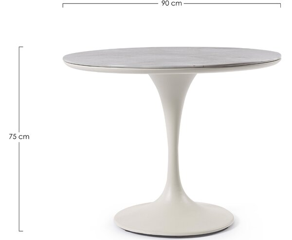 -25 % Dny MOMENTI– Bizzotto Krémový zahradní stůl Arnold Ø 90 cm s keramickou deskou