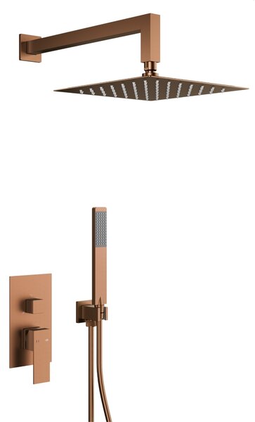 KFA Armatura Logon Brushed Rose Gold sprchová sada pod omítku s dešťovou sprchou měděná 5139-501-34