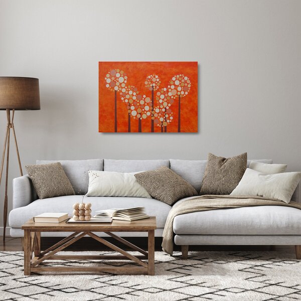 Skleněný obraz - Oranžový les (70x50 cm)