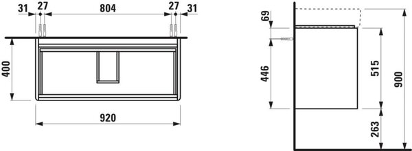 Laufen Base 2.0 skříňka 92x40x51.5 cm pod umyvadlo závěsná dub H4114121082671
