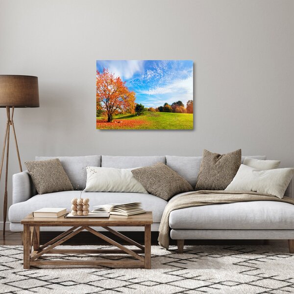 Skleněný obraz - Podzimní krajina (70x50 cm)