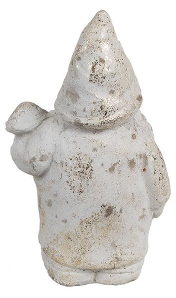 Kameninová dekorace šedobílý trpaslík Gretje – 9x8x15 cm