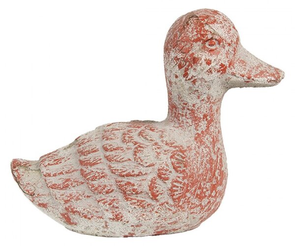 Kameninová dekorace oranžová kachna Gretje – 15x8x12 cm