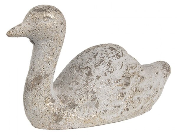 Kameninová dekorace šedobílá kachna Gretje – 15x5x9 cm