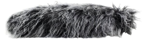 Polštář bílá/černá ovčí kůže kudrnatý dlouhý chlup Curly - 50*30*10cm - Mars & More