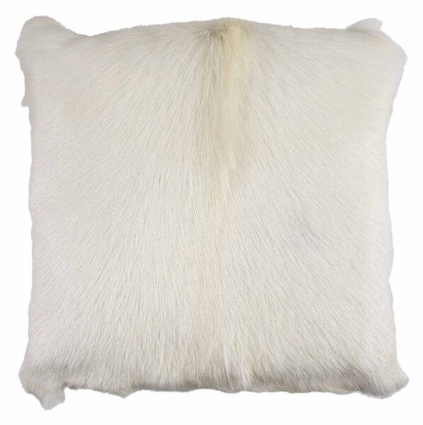 Bílý polštář s chloupky z kozí srsti - 40*40*10cm - Mars & More