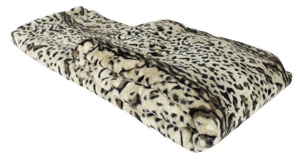 Hnědý vzorovaný pléd/ přehoz v dekoru Panther - 130*170*3cm - Mars & More