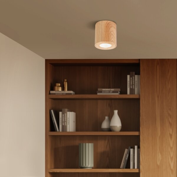 Brilagi -Koupelnové bodové svítidlo MIA 1xGU10/30W/230V 84x80 mm dekor dubu IP44