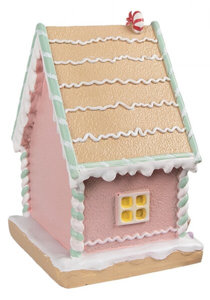 Vánoční háček ve tvaru perníkového domečku v pastelových barvách Snoepwinkel – 13x10x18 cm