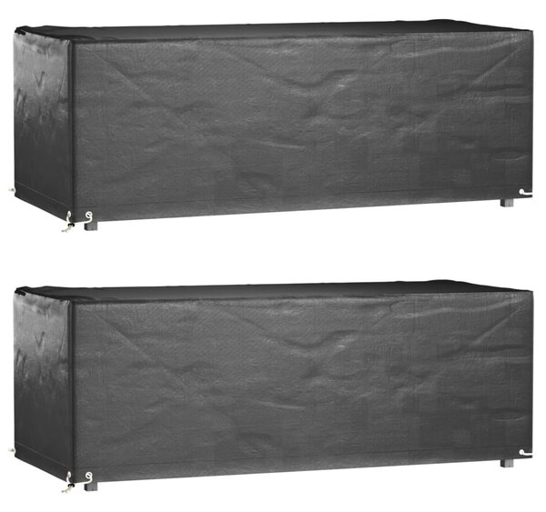 Plachty na zahradní nábytek 2 ks s 8 očky 192x82x65 cm obdélník 3155349