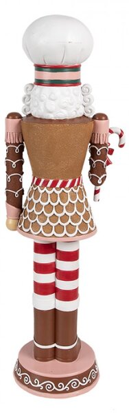 Vánoční dekorační figurka červeno-hnědý Louskáček s lízátkem Candy Cane – 15x12x46 cm