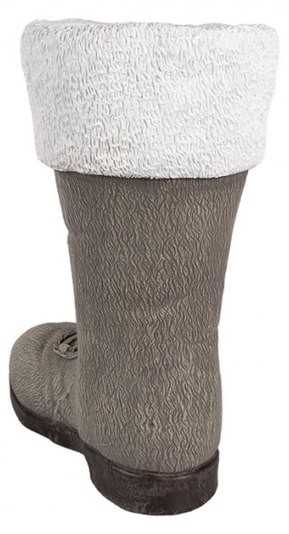 Vánoční dekorace šedá keramická holínka Santa Clause – 37x23x43 cm