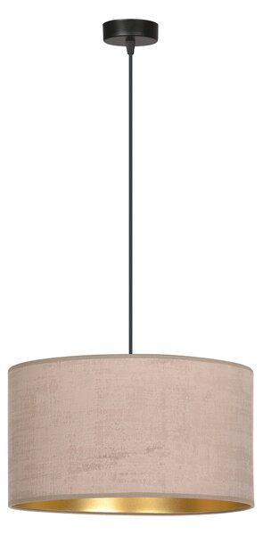 Závěsné svítidlo HILDE 1 – černé, růžové textilní stínidlo, 1× E27, šířka 35 cm