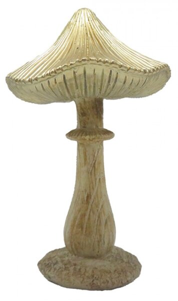 Podzimní dekorace houbička s vroubkovaným kloboukem Varens II – 11x9x15 cm