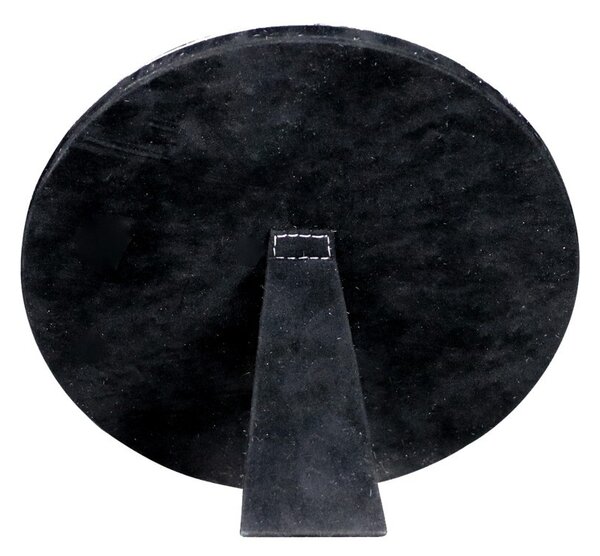 Stolní zrcadlo Minna s lemováním z hovězí kůže černá/ bílá - 25*13*25cm - Mars & More