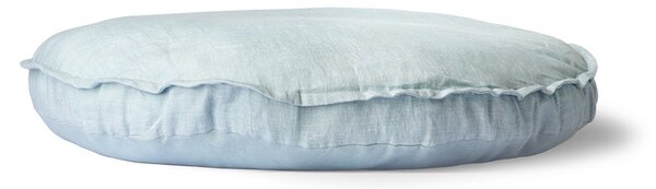 Modrý lněný kulatý podsedák Ice Blue - Ø 60 *5cm - HKLIVING