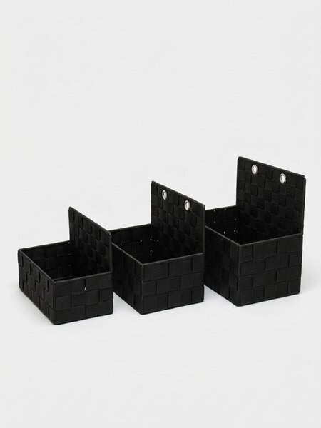 Sinsay - Sada pletených košů na ukládání 3 pack - černá