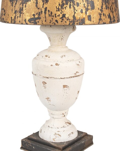 Černo-zlatá stolní lampa s bílou nohou Garritt – 36x65 cm