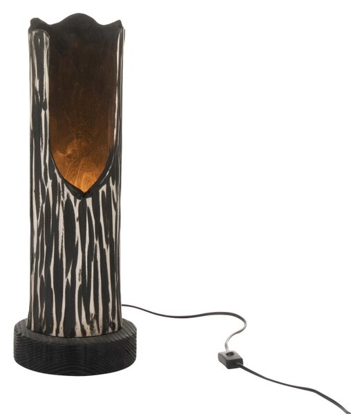 Stojací dřevěná lampa Paulownia Black 1 - Ø 20*51 cm - J-Line by Jolipa