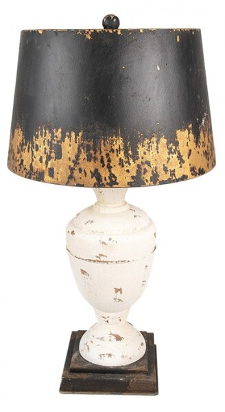 Černo-zlatá stolní lampa s bílou nohou Garritt – 36x65 cm