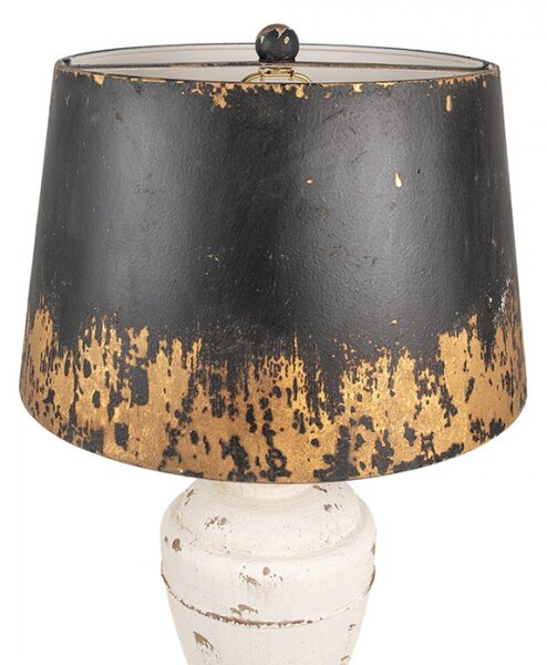 Černo-zlatá stolní lampa s bílou nohou Garritt – 36x65 cm