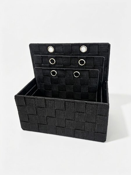 Sinsay - Sada pletených košů na ukládání 3 pack - černá