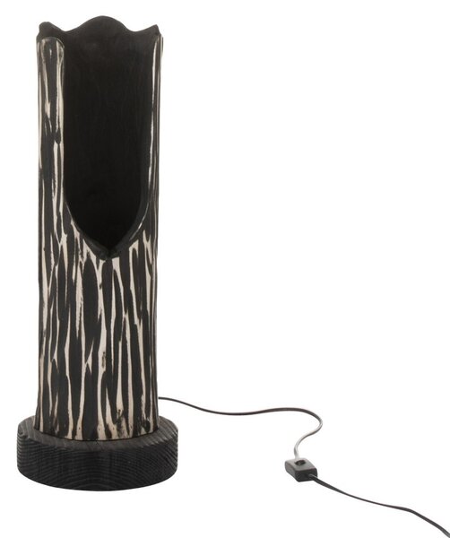 Stojací dřevěná lampa Paulownia Black 1 - Ø 20*51 cm - J-Line by Jolipa