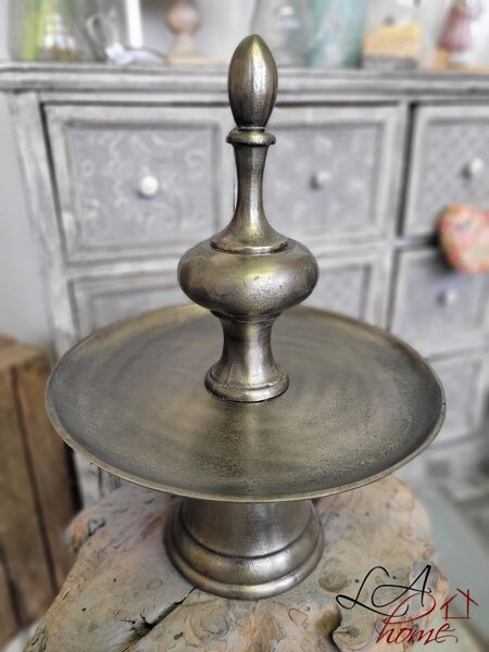 Šedý kovový jednopatrový etažér Pew - Ø 34*47 cm - Colmore by Diga