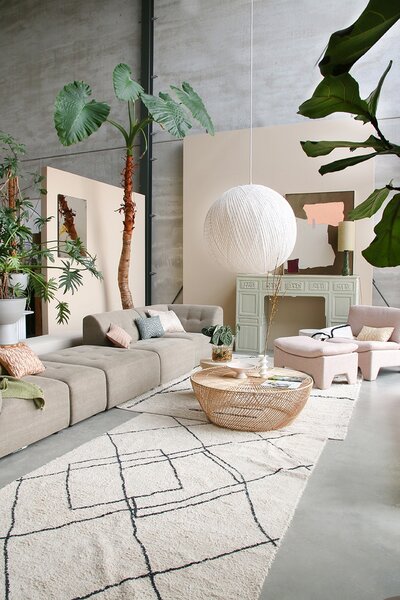 Krémový pléd /přehoz s třásněmi Tufted - 130*170 cm - HKLIVING
