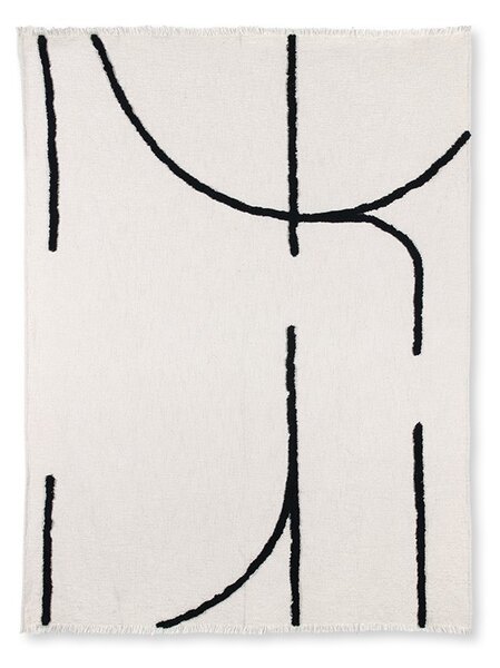 Krémový pléd /přehoz s třásněmi Tufted - 130*170 cm - HKLIVING