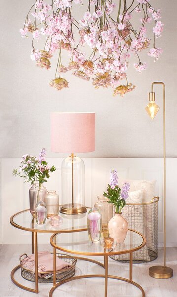 Růžový lněný pléd Medi pink - 170*130 cm - Light & Living