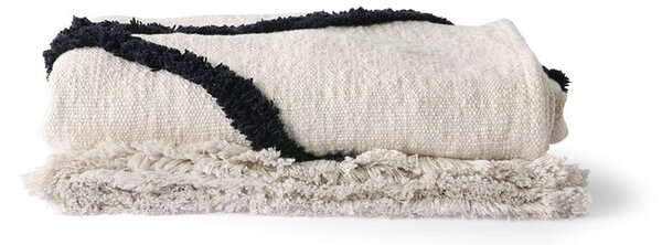 Krémový pléd /přehoz s třásněmi Tufted - 130*170 cm - HKLIVING