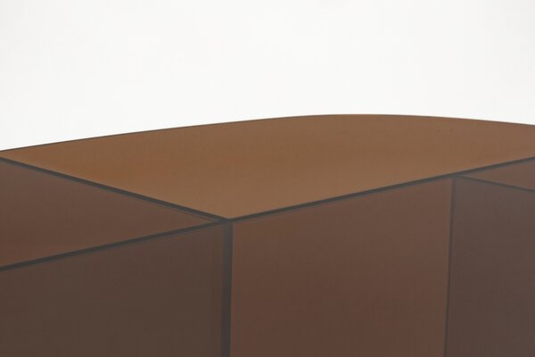 Zuiver Hnědý skleněný konferenční stolek LINEA 80 x 60 cm