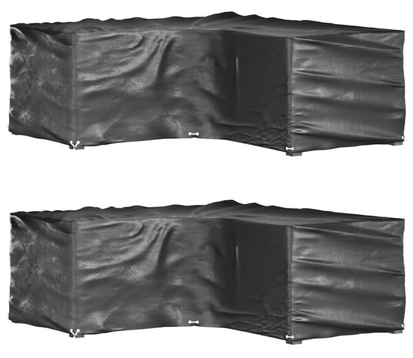 Plachty na zahradní nábytek tvar L 2 ks 12 oček 185x185x70 cm 3155368