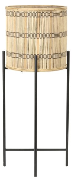 Přírodní dřevěný květináč s výpletem na nožkách Corazo - Ø 31*82cm - Light & Living